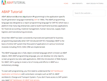 Tablet Screenshot of abaptutorial.com